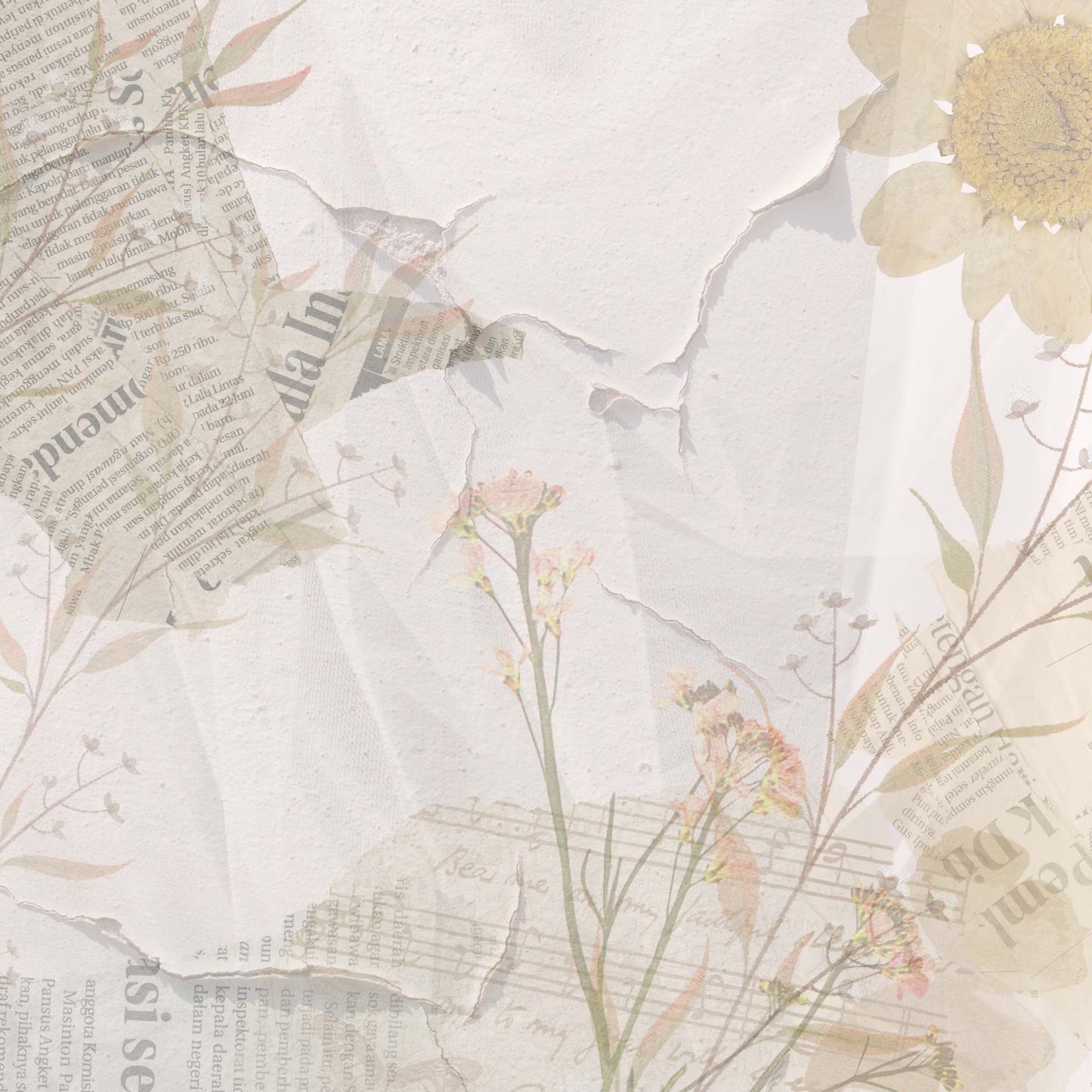 12 Original Vintage Cream Collection Collage Papers Digital