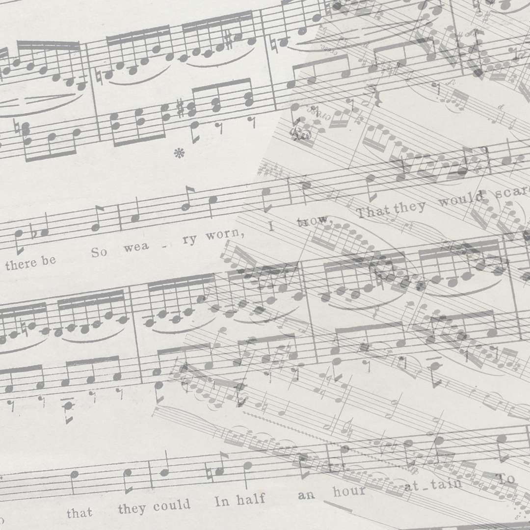 12 Original Vintage Music Collage paper for craft and card making