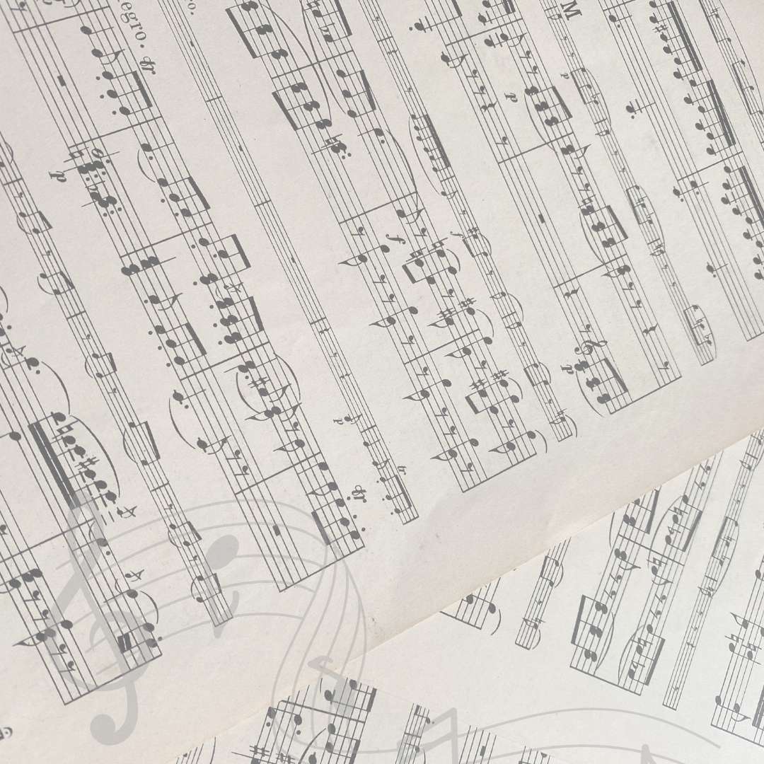 12 Original Vintage Music Collage paper for craft and card making