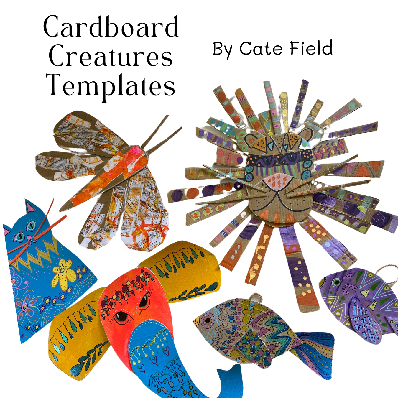 Cardboard Creatures Template PDF Digital Download