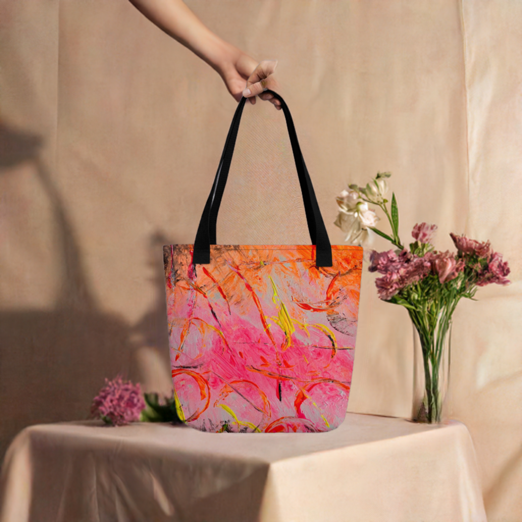 Pink Abstract Tote bag